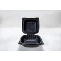 Black Hinged Disposable Plastic Food Containers